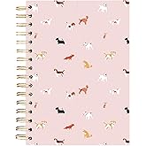 Graphique Hardbound Journal, Dog Pattern Design – 160 Ruled Pages, Dogs with Pink Background on the Cover, 6.25" x 8.25" x 1" – Perfect for Taking Notes, Lists and More