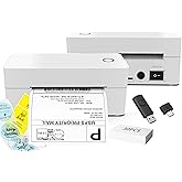 EueoLil 4x6 Thermal Label Printer, All-in-One Portable Bluetooth Shipping Label Printer for Small Business Compatible with Android/iPhone/Mac/Windows for Amazon, Ebay, Shopify, Etsy, USPS & UPS,White