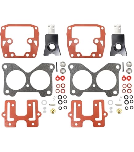 Johnson Evinrude Dual Carb Carburetor Rebuild Kit V-4 85 90 100 115 125 140 HP E - Foto 2