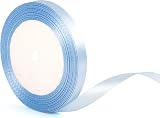 YAAVAAW 22m Thin Baby Blue Satin Ribbon 10mm Gift Wedding Car Decor