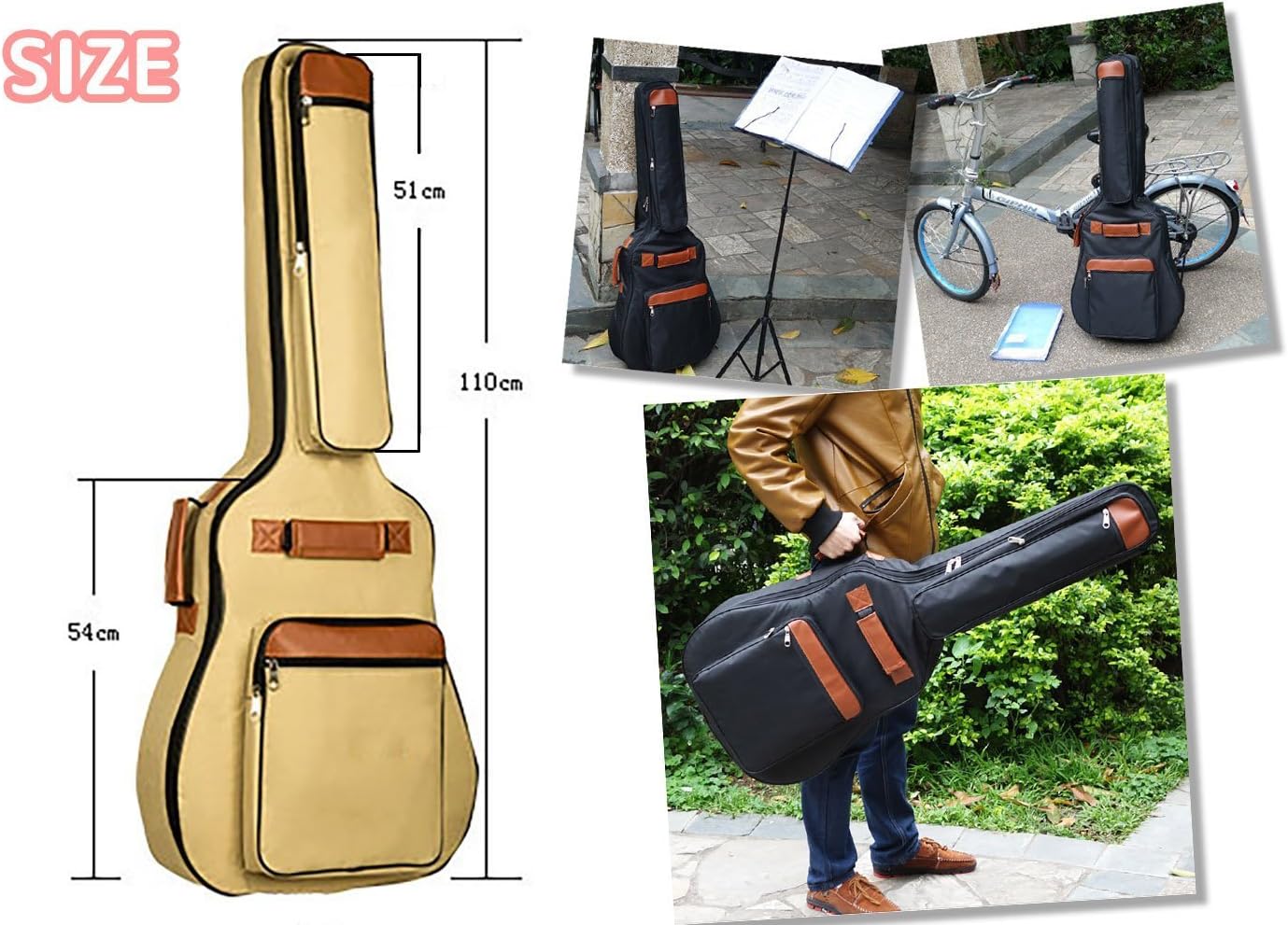 Amazon ANR innv ソフト ギターケース ショルダーリュックタイプ ギグバッグ 練習 エフェクタ ーシールド ストラップ