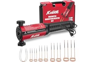 KKSEVENS Induction Heater Bolt 1300W 110V,Induction Bolt Heater Removal Tool Kit with 10 Coils for Rusty Screw Removing,Red