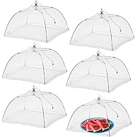 Simply Genius (6 pack) Large and Tall 17x17 Pop-Up Mesh Food Covers Tent Umbrella for Outdoors, Screen Tents, Parties…