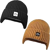 MaxNova 2 Pack Baby Beanie Toddler Winter Hat with Earflap for Girls Boys 0-8 Years