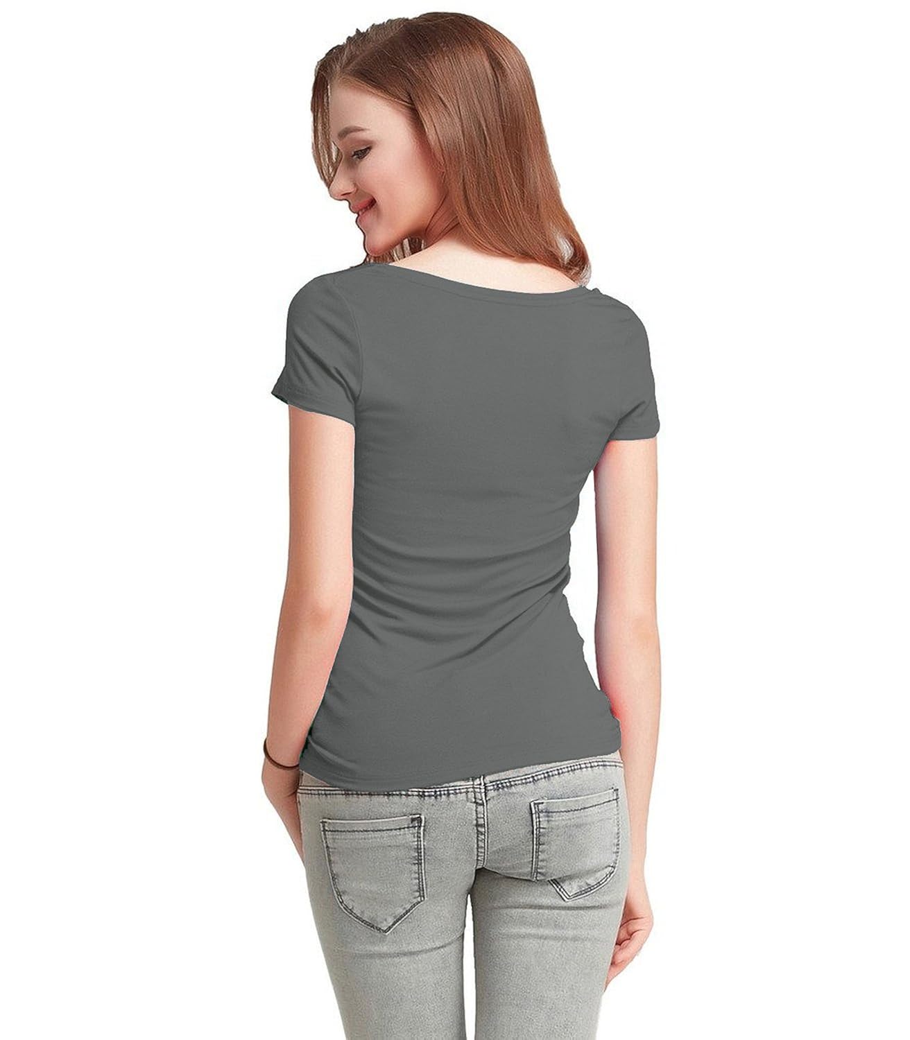 fashion line womens grey short sleeve shirt