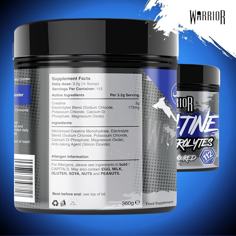 Creatina + Electrolitos Polvo 360 g – Sin Sabor (Neutro)