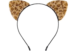 Bonnie Z. Leonardo Leopard Cat Ear Headband Furry Padded Leopard Ears Cat Leopard-F