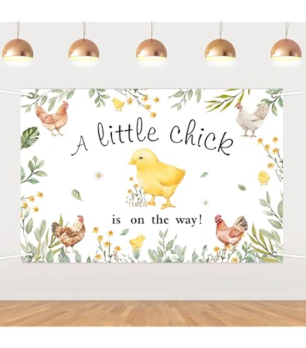 Baby Shower Dekoration 'A Little Chick Is About To Hatch' – Banner Mit Küken-Motiven, 14-teilig