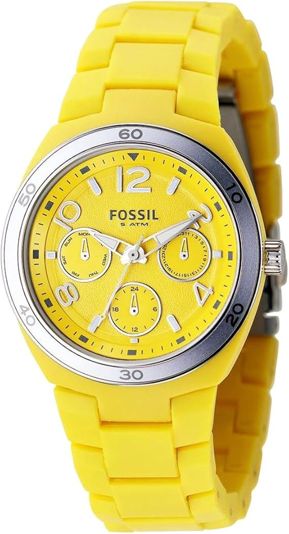 reloj fossil amarillo