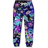 Idgreatim 6-16T Boys Jogger Pants Funny 3D Graphic Sweatpants Kids Casual Sport Trousers with Pockets
