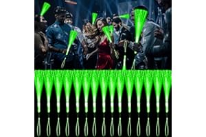 YOFOBU 15 PCS Green Fiber Optic Wands Glow Fiber Wands Bulk LED Light Up Wands with 3 Flashing Modes LED Flashing Sticks for Halloween Christmas St. Patrick’s Day Easter Wedding Bridal Shower Birthday
