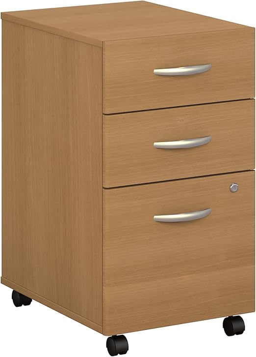 Amazon Com Bush Business Furniture Series C 3 Drawer Mobile File Cabinet In Light Oak Furniture Decor