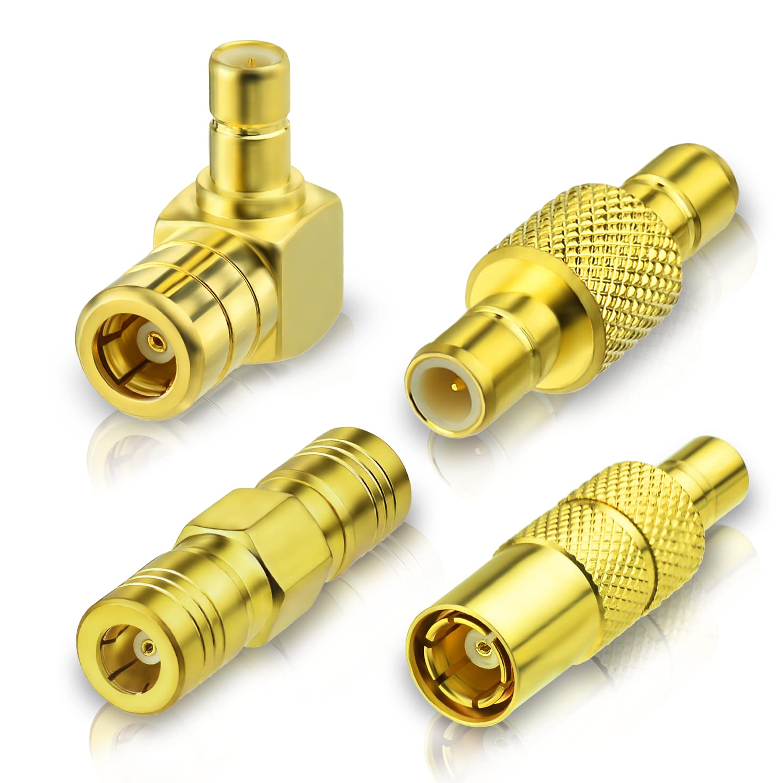 Bingfu DAB Car Aerial Adapter SMB Female to Male Connector Antenna Converter 4 Kit for DAB+ Radio Pioneer Clarion Alpine