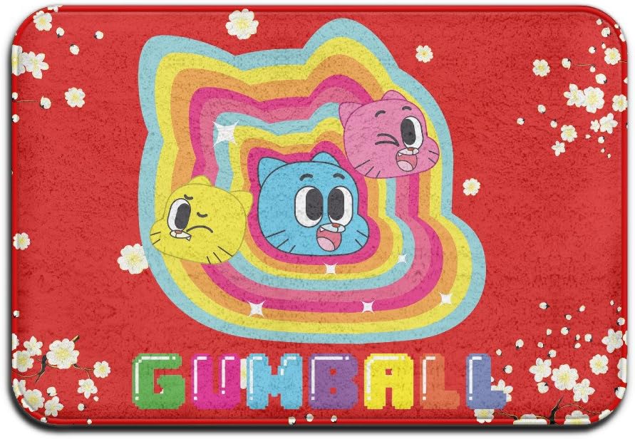 Amazon Sani ファッション おかしなガムボール レインボー 猫 イラスト 柔らかい バスマット 速乾足拭きマット 滑り止めマット ベッドルーム 約60x40cm 滑り止めシート オンライン通販