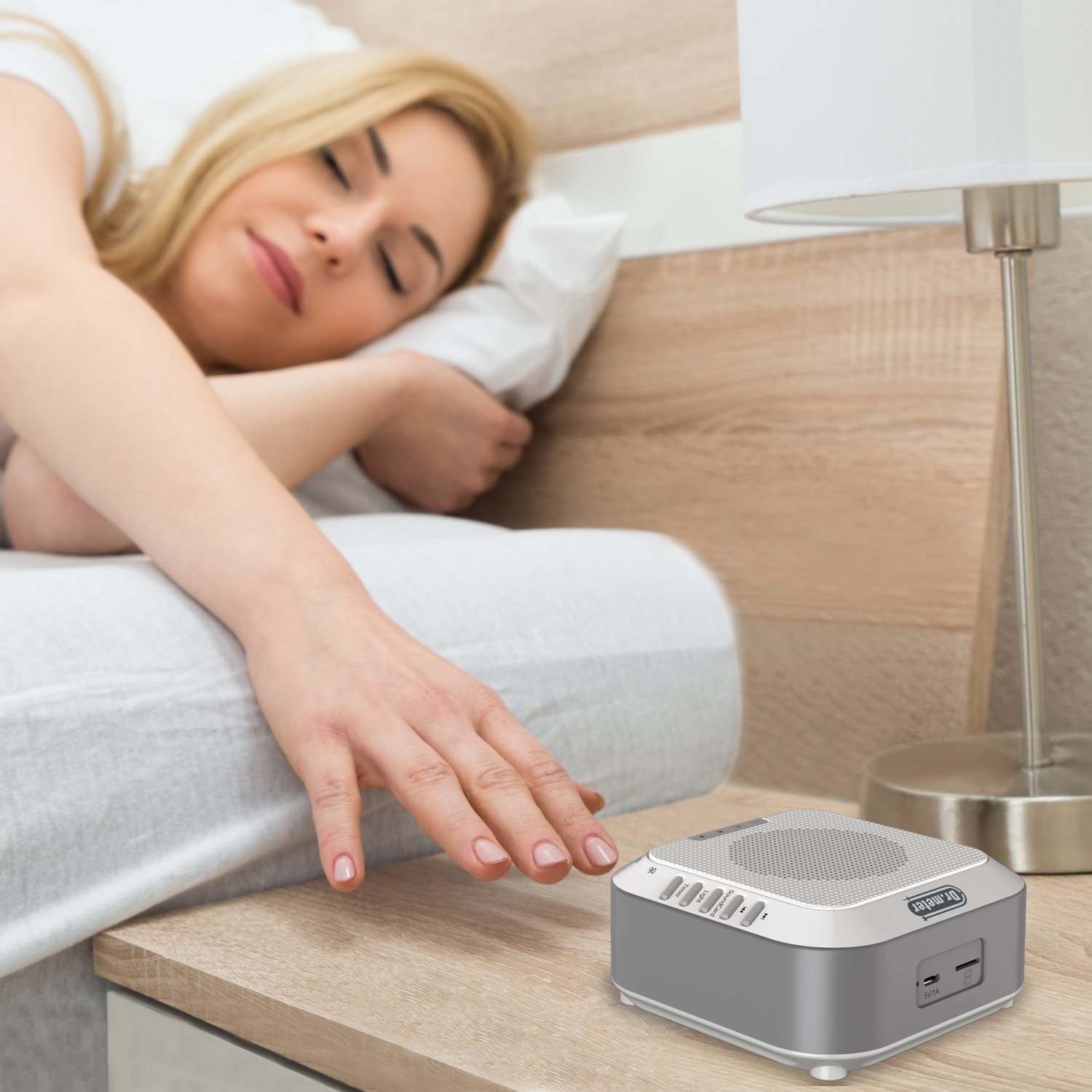 Sound Sleep Machine, Dr.meter White Noise Machine with 5 Nature Sounds Support TF Card, Sound Spa Relaxation Machine with Auto-off Timer & Night Light for Baby, Light Sleepers and Meditators