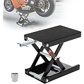 Donext Motorcycle Lift Scissor Jack, 1200 LB Capacity Wide Deck Hoist Stand Maintenance Bikes ATVs Garage Repair Center Stand Lift Jack, Black