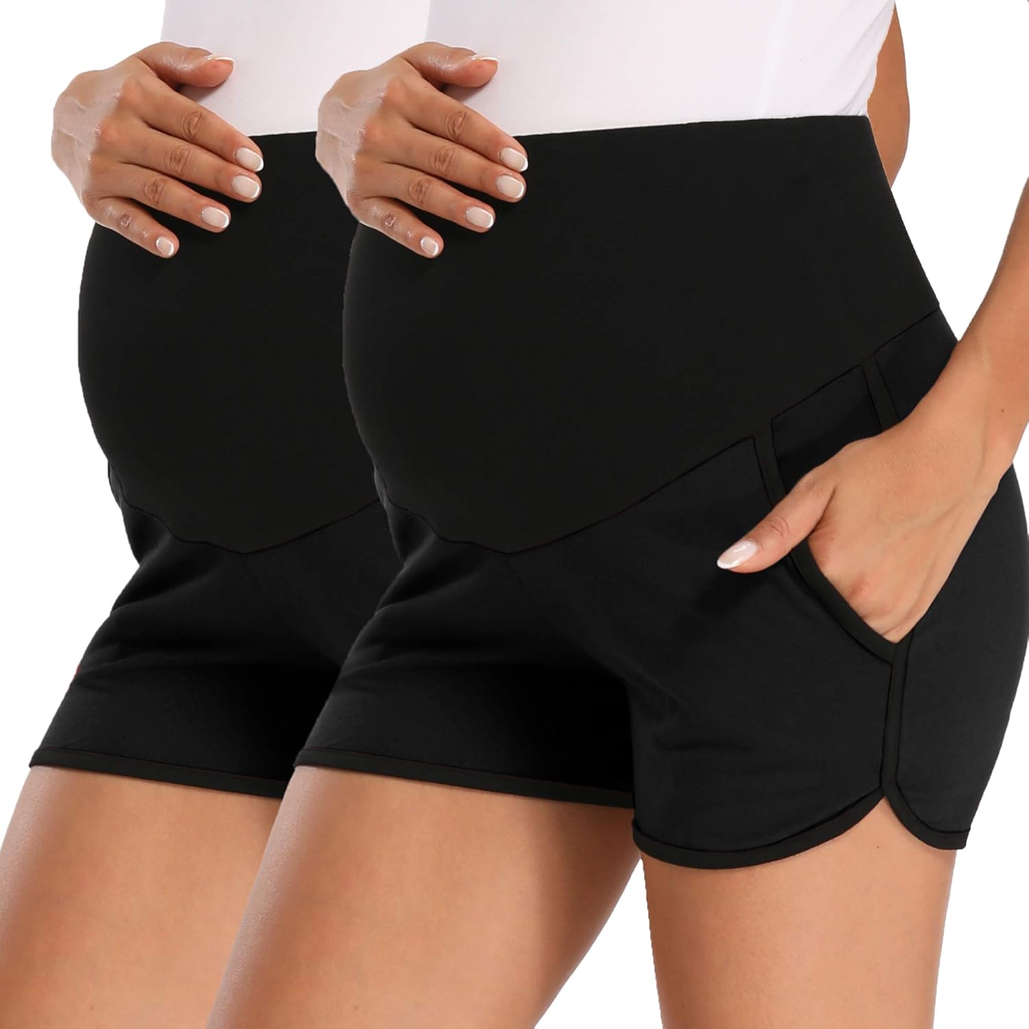 Fitglam Women S Maternity Shorts Lounge Sports Yoga Pregnancy Short Pants With Pockets At Amazon Women S Clothing Store