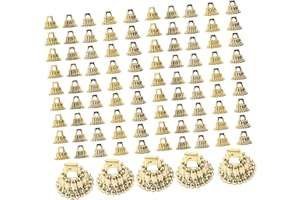 CONGARTENO 100pcs Hangers Caps for Xmas Tree Hat Party Ornaments Christmas Ornament Tops Caps Golden