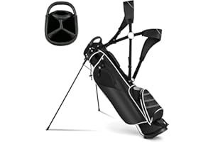 OFFICEJOY Golf Stand Bag, Portable Golf Clubs Bag w/4 Way Dividers, 4 Pockets, Adjustable Shoulder Straps, Pencil Golf Bag w/ 2 Non-Slip Stand, Lightweight Golf Bag for Men Women