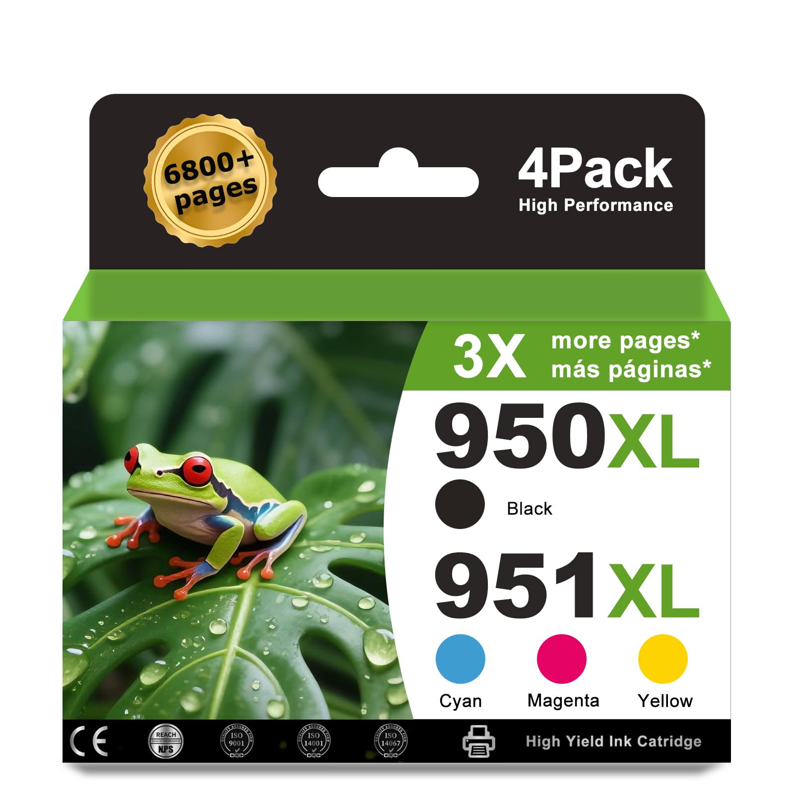 Photo 1 of 950XL 951XL Ink Cartridges Combo Pack Compatible for HP 950 951 Ink Cartridges Combo Pack Use for OfficeJet Pro 8600 8610 8615 8620 8100 8630 8660 8640 276DW 251DW (Black Cyan Magenta Yellow) 4 Pack