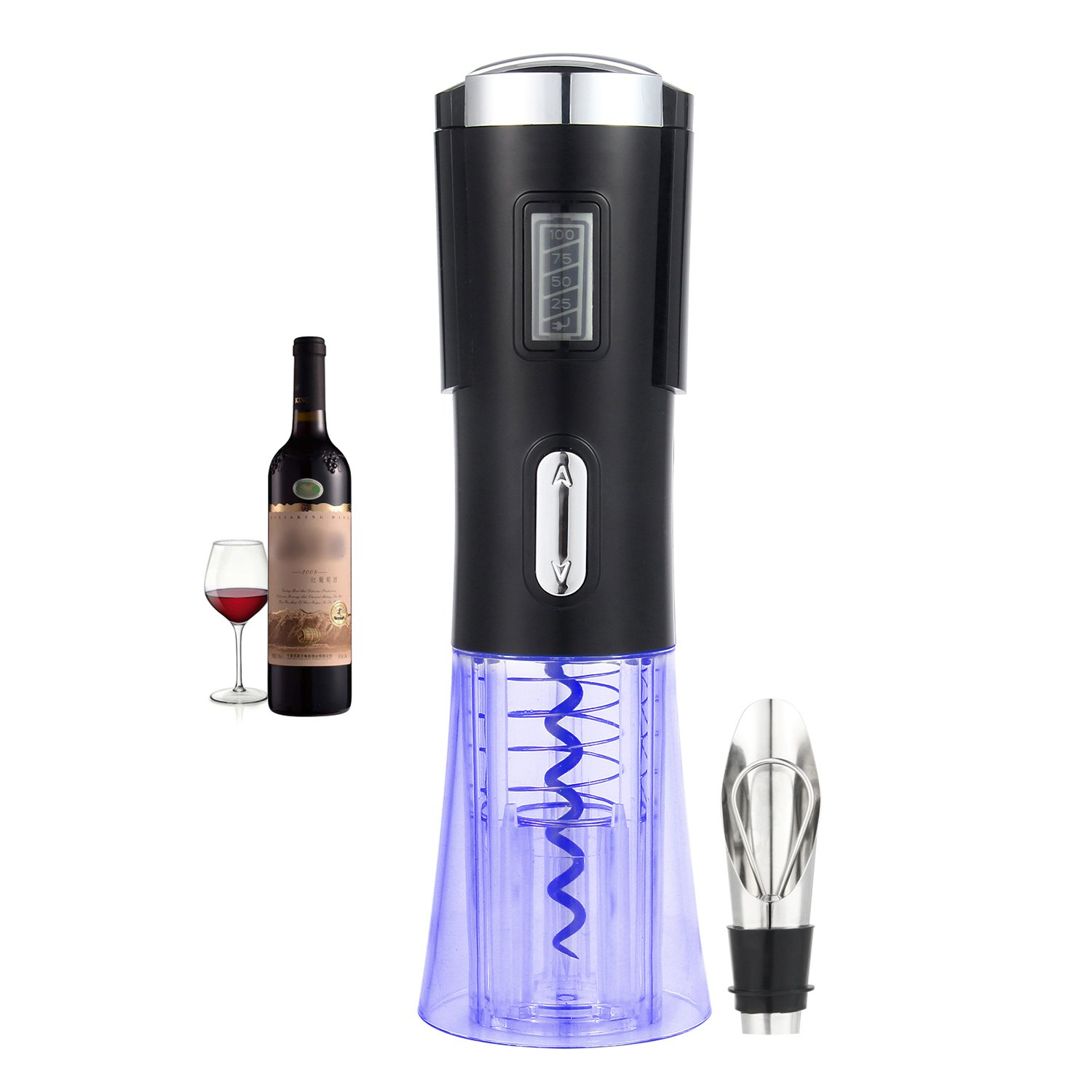 Wine Opener Pawaca Electric Wine Bottle Opener With Charger Electric Rechargeable Cordless Corkscrew Automatic Wine Opener Kit With Foil Cutter