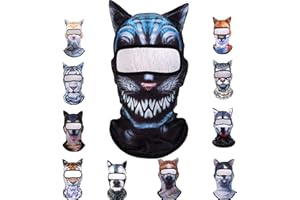1pc 3D Animal Balaclava Face Mask Cat Full Face Mask with Ears for Music Festivals Raves Ski Halloween Party