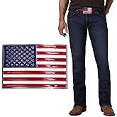 XGALBLA Mens Fashion Native American Flag Square Belt Buckle Black Enamel 3 Color