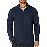 COOFANDY Men's Quarter Zip Up Pullover Lightweight Mock Neck Sweatshirt Casual Long Sleeve Polo Shirt