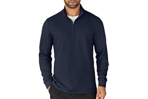 COOFANDY Men's Quarter Zip Up Pullover Lightweight Mock Neck Sweatshirt Casual Long Sleeve Polo Shirt