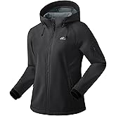 G Gradual Women's Fleece Lined Softshell Jacket Windproof Warm Light Waterproof Hooded Jacket for Women Winter/Fall/Spring