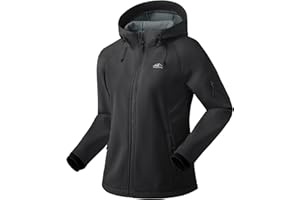 G Gradual Women's Fleece Lined Softshell Jacket Windproof Warm Light Waterproof Hooded Jacket for Women Winter/Fall/Spring