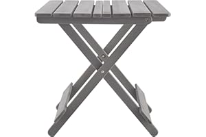 WOOD-NATRL Cedar Wood Folding Side Table, 20''x20''x20'' Patio Adirondack Table, Outdoor Furniture Coffee End Table