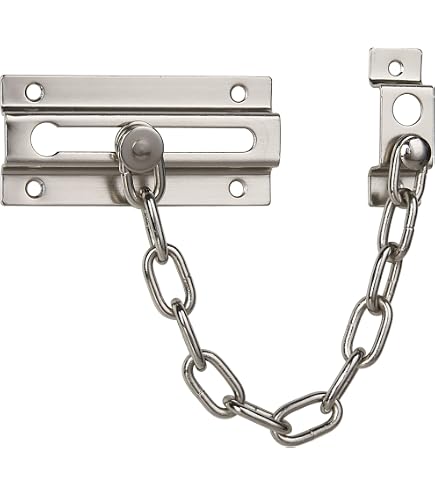 Prime-Line Door Chain Lock - Matte Black Security Chain For Home Safety