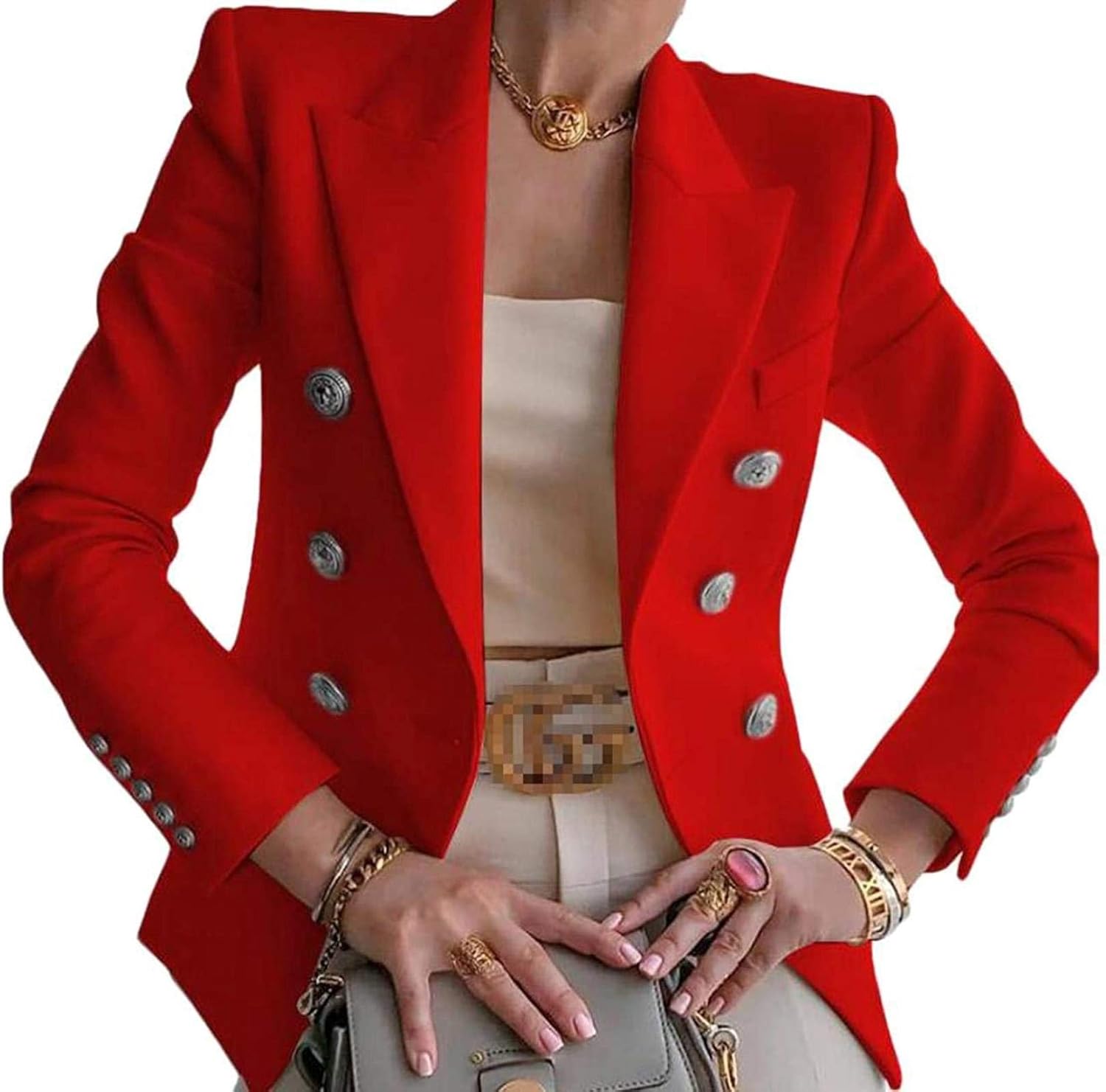 Women DoubleBreasted Slim Fit Casual Outerwear Blazer Coat Amazon