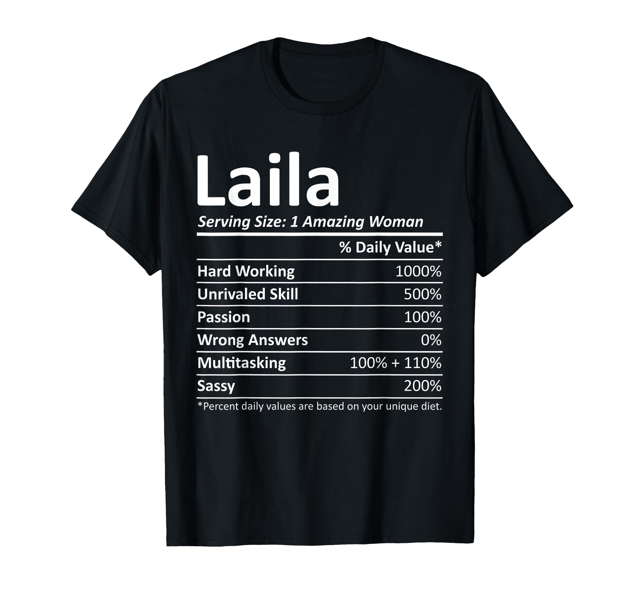 Photo 1 of ***SIMILAR***
LAILA Nutrition Personalized Name Funny Christmas Gift Idea T-Shirt 4 