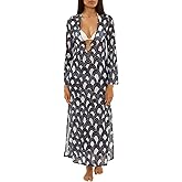 Trina Turk womens Fontaine Mesh Maxi Ring Dress, V-neck, Casual, Beach Cover Ups for Women