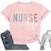 Womens Valentines Shirt -Pink Love Heart Graphic Tshirts Funny Teen Girl's Holi Vacation Casual Outfit Pink