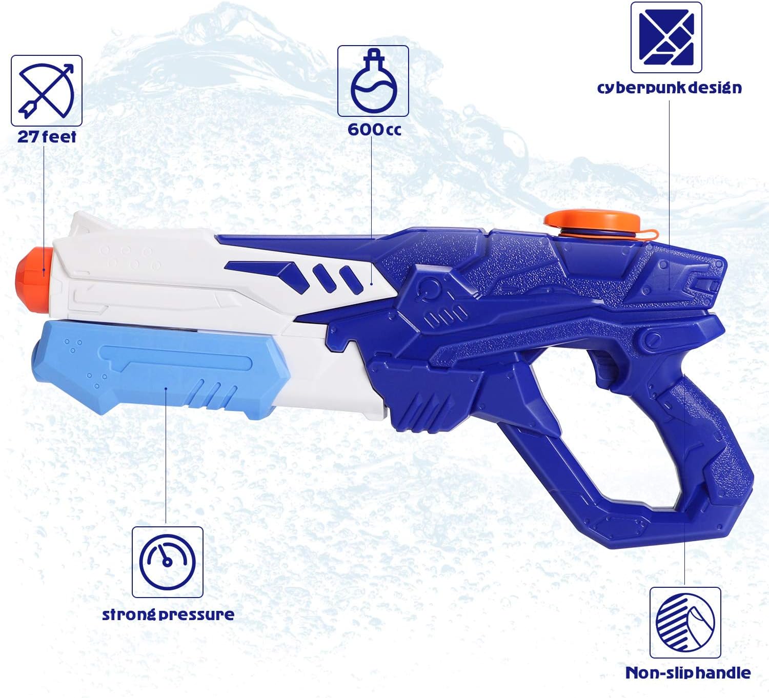 CIRO Water Gun for Kids and Adults, 2 Pack Squirt Gun Super Soaker Water Blaster Long Range 600CC Water Guns, Summer Outdoor Toys for Boys & Girls: Toys & Games