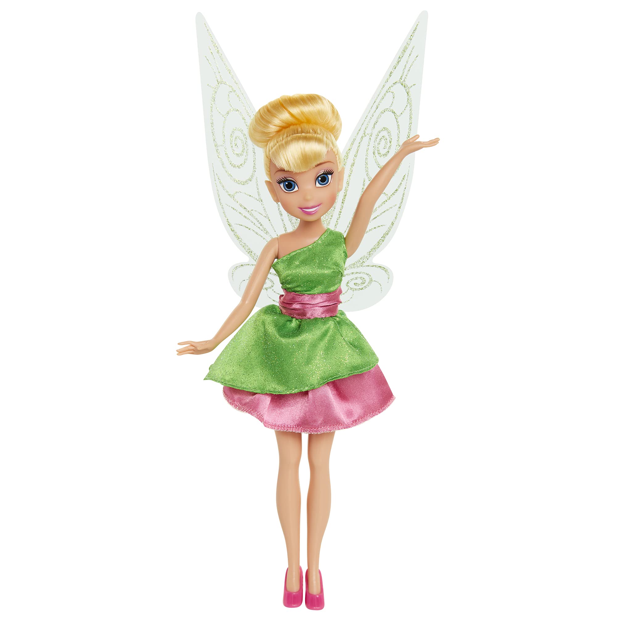 Tinker Bell Disney Fairies Fashion Doll, 9” / 22.5cm Doll Includes Sparkly Green and Pink Dress