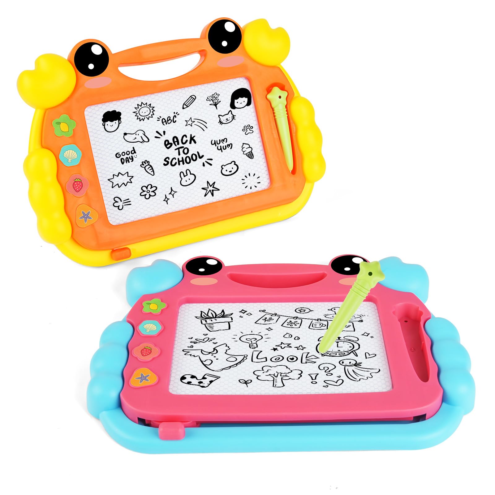 OFFCUP 2pcs Magnetic Drawing Boar, Toddler Boy Girl Toys for 1-5 Year Old, Portable Doodle Pad with Pen, Learning Educational Toys for 1 2 3 Baby Kids Birthday Gift (Crab) — image 1