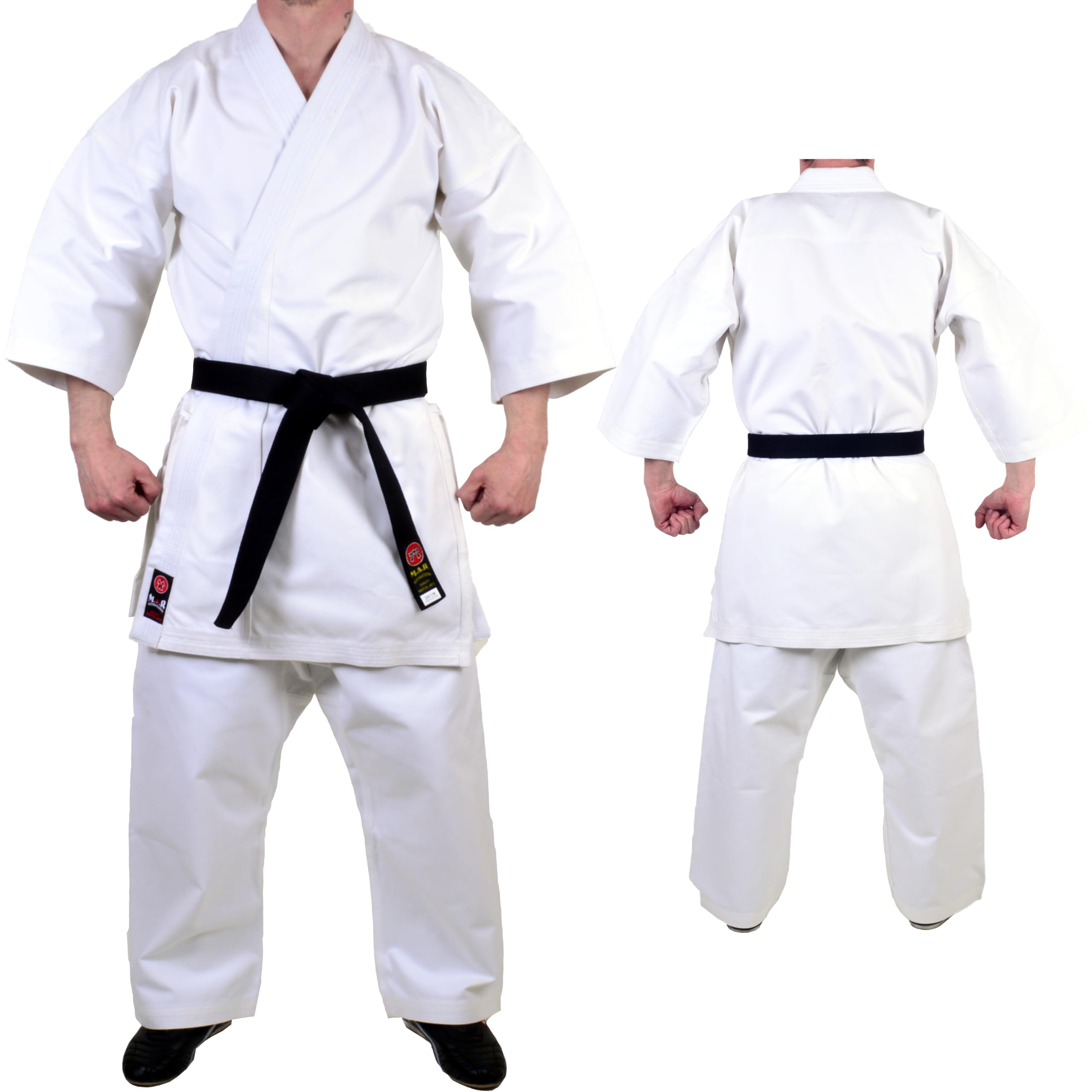 MAR | Karate Gi Uniform for Kids & Adults Sparring Training & Competition Japanese Cut 14oz Heavyweight Canvas Fabric Traditional Kata Suit Reinforced Stitching & Drawstring Trousers(4/170)