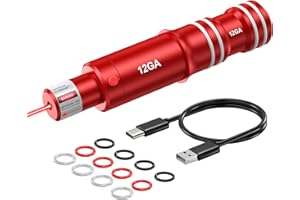 Vantara 2-in-1 12GA Laser Training Cartridge w/Bore Sighter for Dry Fire Training System - Red/Green Laser Bullet w/Bore Sighting for Shooting Practice & Sight Calibration, Rechargeable