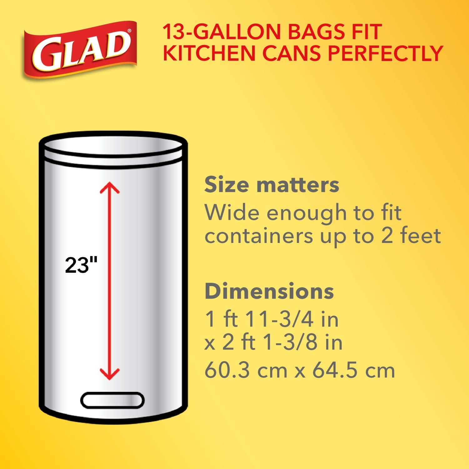 Glad ForceFlex Tall Kitchen Drawstring Trash Bags – 13 Gallon Trash Bag, Fresh Clean scent with Febreze Freshness – 80 Count (Package May Vary): Prime Pantry