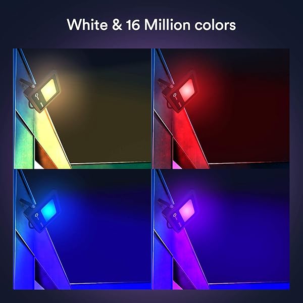 Lumary Focos LED Exterior RGBW   Foco LED 30W Foco LED Exterior Inteligente Colores IP66 Control WiFiBluetooth Focos LED Sincronizacin de Msica 16 Millones Colores Compatible AlexaGoogle Home