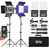 GVM RGB LED Video Light, Photography Lighting with APP Control, 800D Video Lighting Kit for YouTube Studio, 2 Packs Led Panel