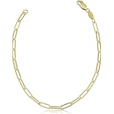 Kooljewelry Womens Paperclip Chain - 14k Gold Filled Link Bracelet, 7.5 in, Elegant Jewelry