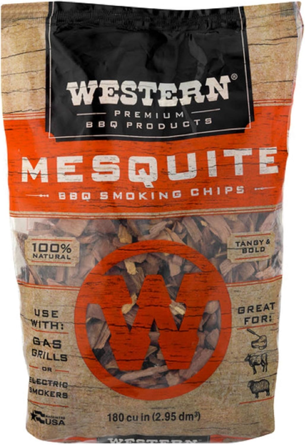 WESTERN 78074 Premium Products Mesquite BBQ Smoking Chips, 188 cu : Wood Chips For Smokers : Garden & Outdoor