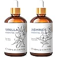 HIQILI Vanilla Essential Oil and Jasmine Essential Oil, 100% Pure Natural for Diffuser - 3.38 Fl Oz