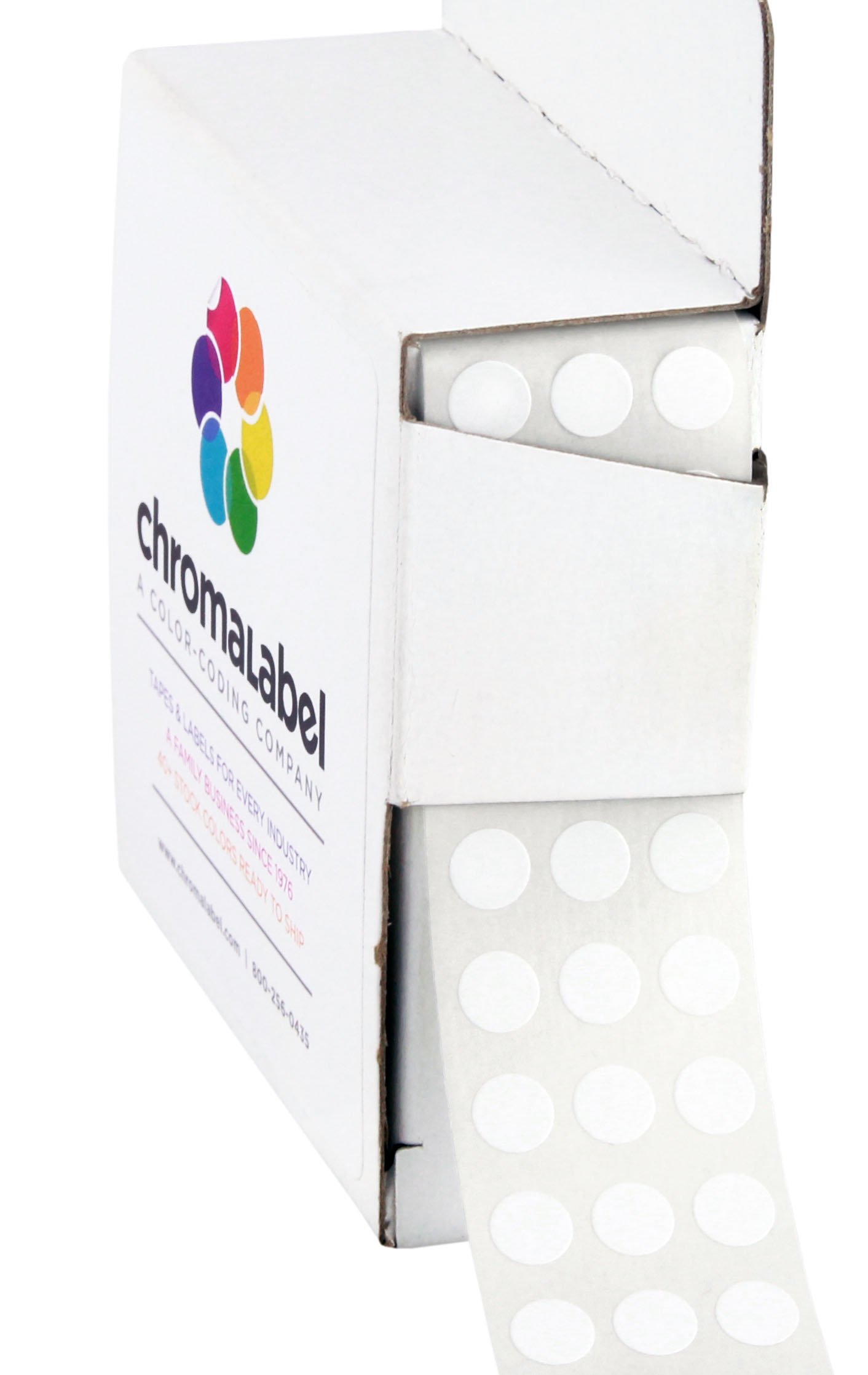 ChromaLabelChromaLabel 1/4 inch Color-Code Dot Labels | 1,000/Dispenser Box (White)