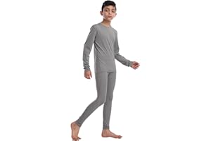 CVVTEE Boys Athletic Base Layer Compression Underwear Set 2pcs Thermal Long John for Kids
